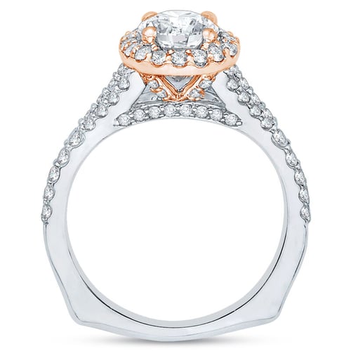Romantischer Verlobungsring mit Diamanten im Halostil Tribeca