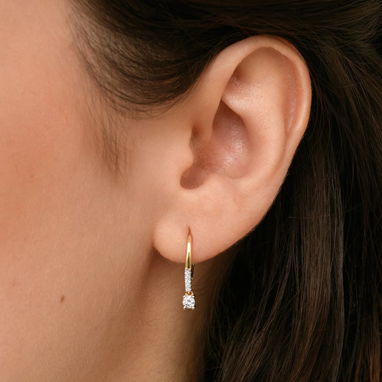 Silberne Hängeohrringe mit natürlichen Diamanten 158801