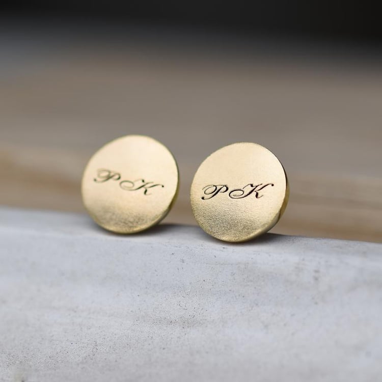 Personalisierte Manschettenknöpfe aus Gold mit Initialen Sultan 15216