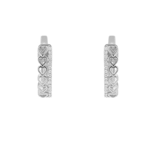 Runde Ohrringe mit Lab Grown Diamanten und Herzen Luba