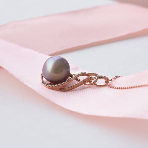 Anhänger mit Perle und Diamanten Renata