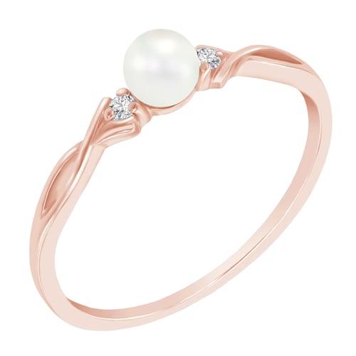Eleganter Silberring mit einer Perle und Lab Grown Diamanten Azana