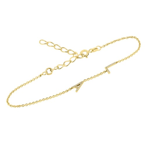 Silbernes Armband mit zwei Buchstaben und Lab Grown Diamanten Annika