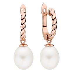 Silberne einfache Hängeohrringe mit Perlen Alfred