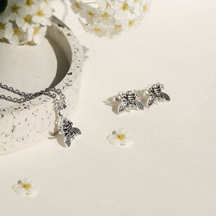 Bienen-Ohrringe aus Silber Buzzy 121809