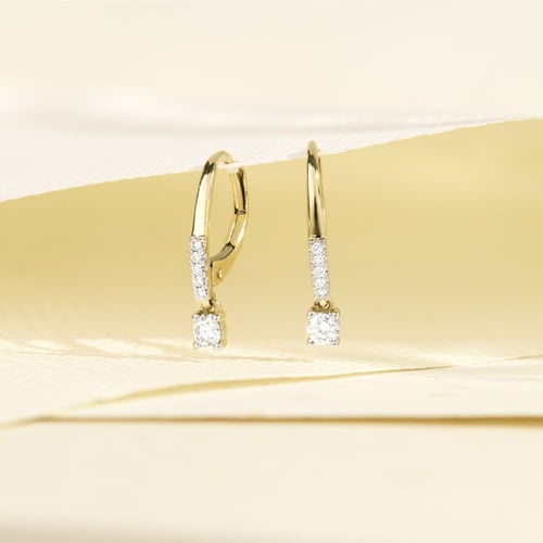 Silberne Hängeohrringe mit 0.1ct Lab Grown Diamanten Noor