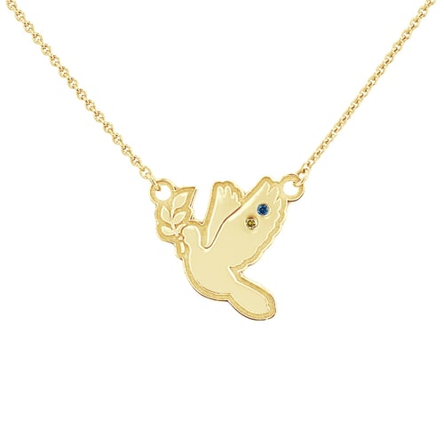 Anhänger in Form einer Friedenstaube mit Diamanten Dove