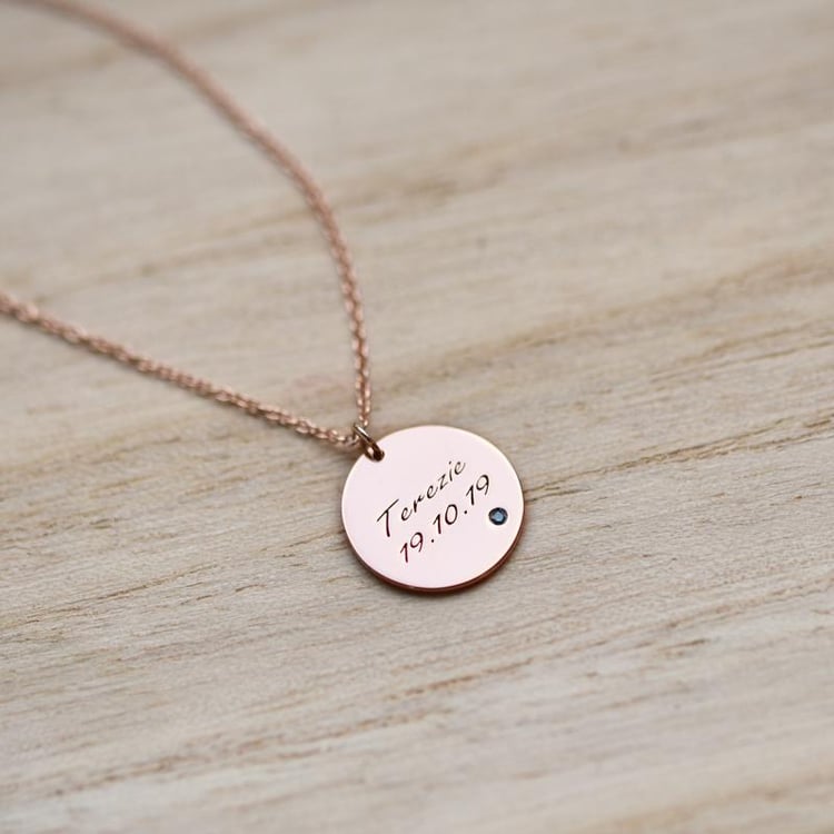 Anhänger aus Gold mit blauen Diamanten und Gravur Cassius 51583