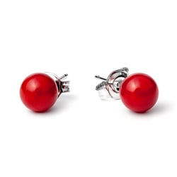 Minimalistische Ohrringe mit runden Korallen Bahia