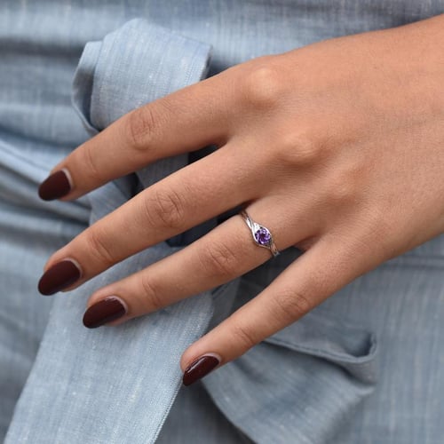 Goldring mit lila Amethyst Aliena