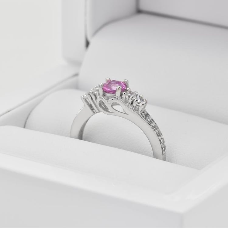 Romantischer Silberring mit rosa Saphir Tereza 16512