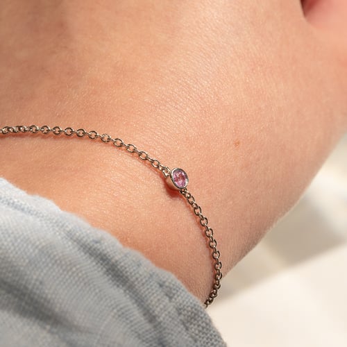 Minimalistisches Silberarmband mit Saphir Bonato