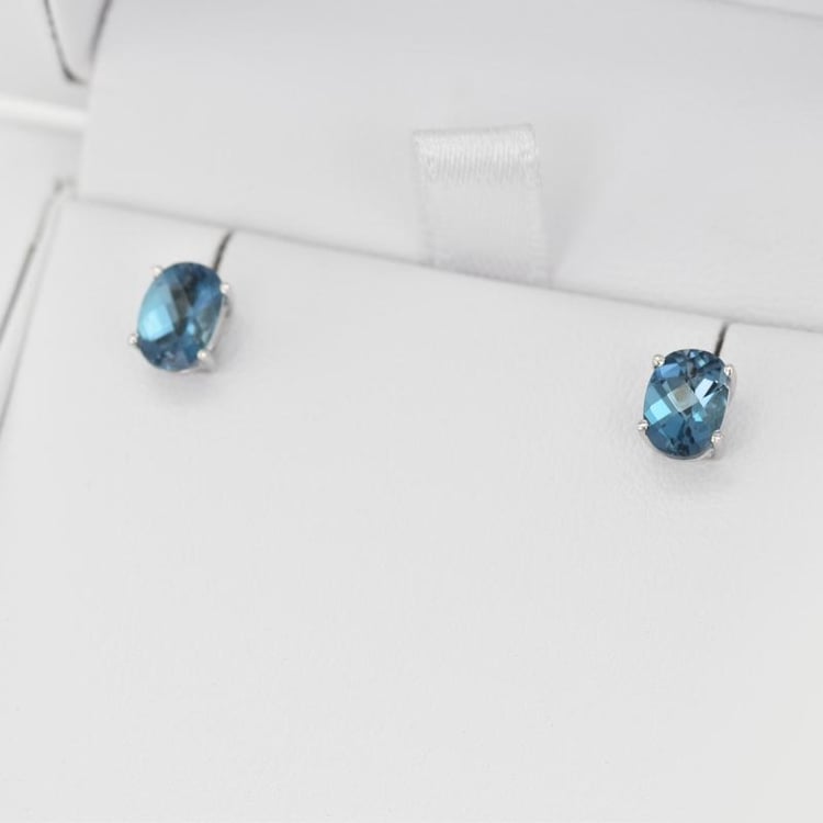 Topas oval als Goldohrringe 9723