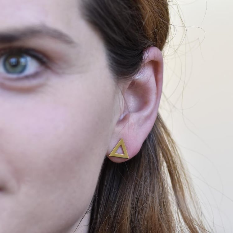 Goldene maxi Dreieck-Ohrringe Beli 28700