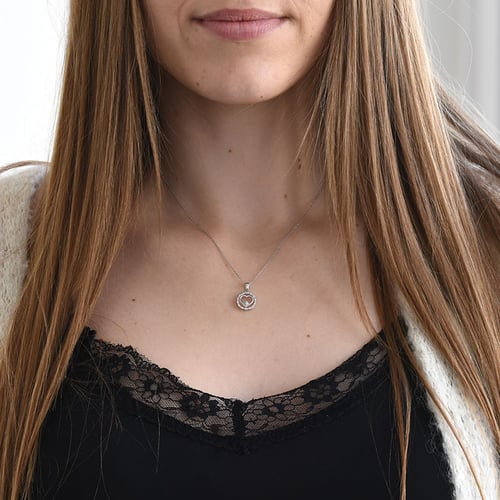 Romantischer Anhänger mit Diamanten Karoline
