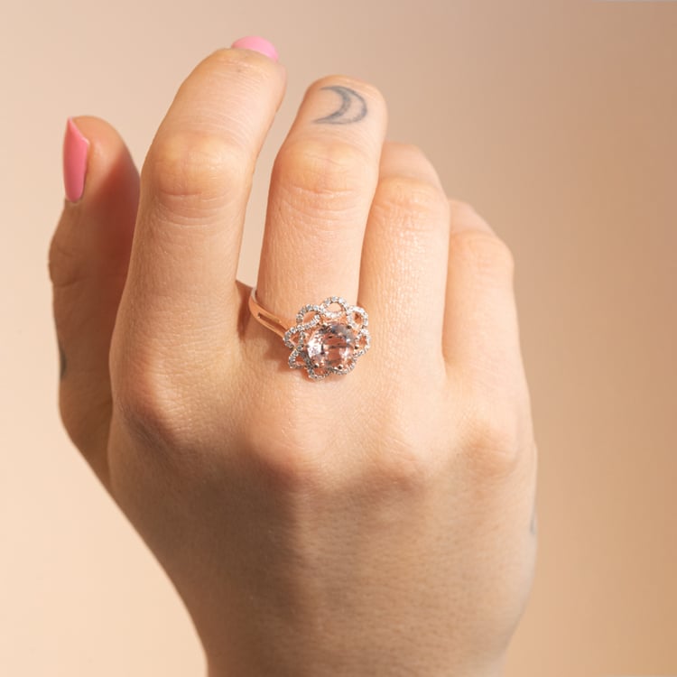 Goldring mit Morganit und Diamanten Mahati 102103