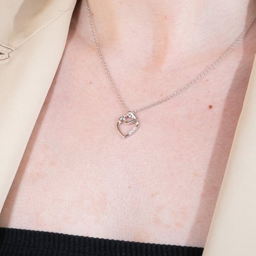 Silberner Anhänger Mutter und Kind mit Lab Grown Diamanten Eisa