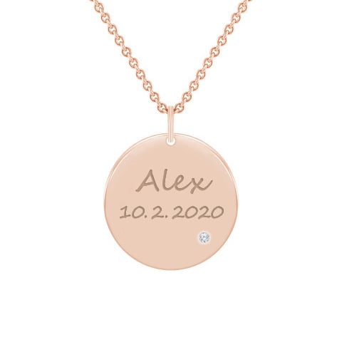 Silberanhänger mit Diamanten und individueller Gravur Cassius 139005