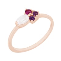 Ring mit Mondstein, Rubin und Amethysten Lowri