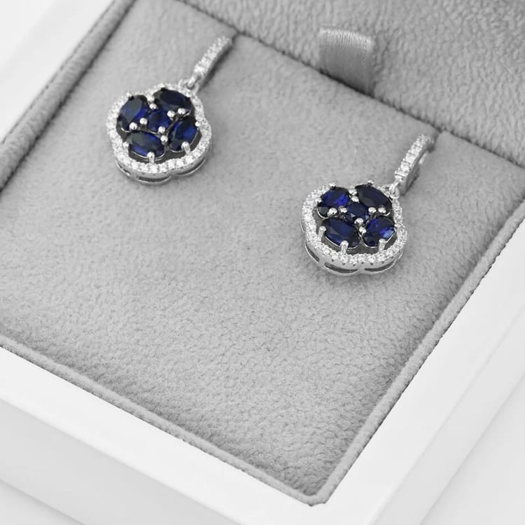 Silberne Ohrringe voller Saphire Livia 42613