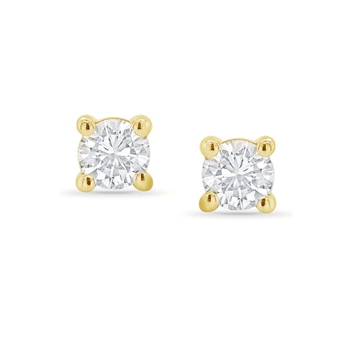 Silberne Ohrstecker mit Lab Grown Diamanten und Auswahl des Karatgewichtes Roth