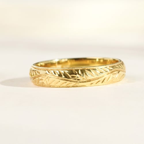 Eheringe aus Gold mit Zweig-Gravur Matu