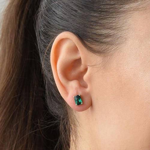 Goldene Ohrringe mit Emerald Smaragden Handan