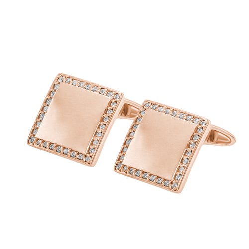 Quadrat-Manschettenknöpfe aus Gold mit Diamanten Urban