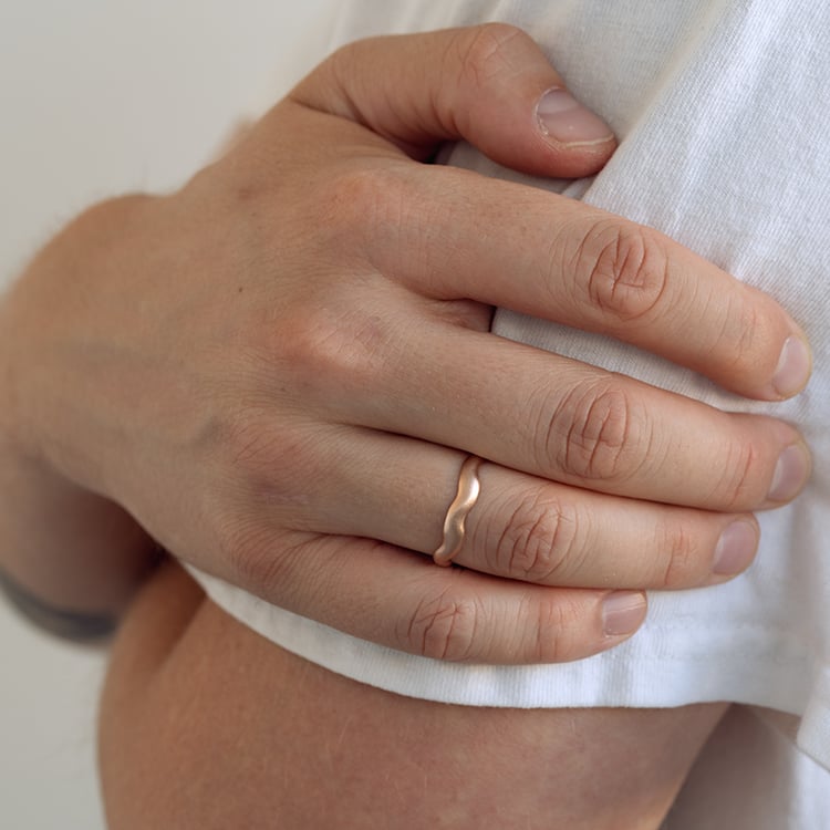 Ring aus mattem Roségold für Herren Keller 129652