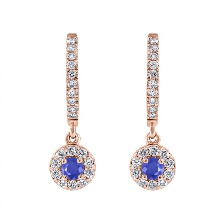Wunderschöne silberne Ohrringe mit blauen Saphiren und Lab Grown Diamanten Donna 169440