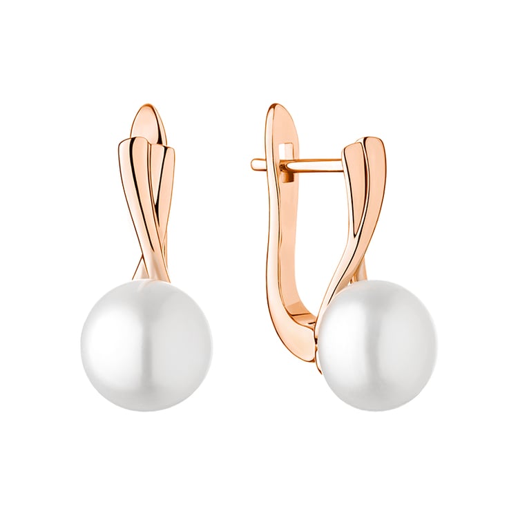 Perlenohrringe aus vergoldetem Silber Nowell