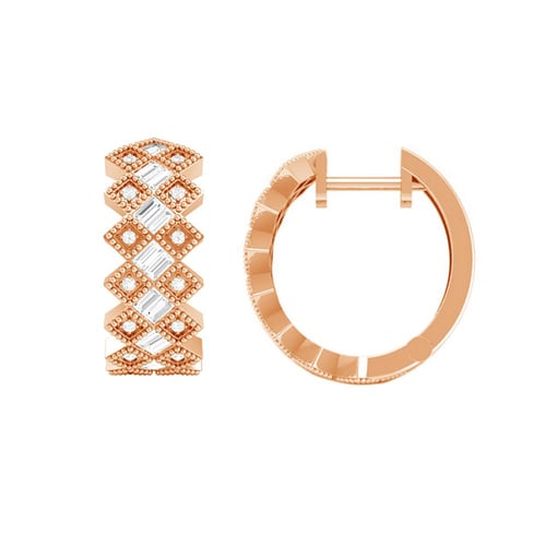 Silberne Creolen mit Diamanten Helle