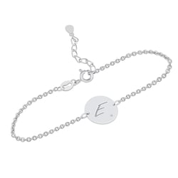 Silberarmband mit Diamant und Buchstabengravur Dian