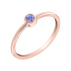 Minimalistischer Goldring mit Tansanit Emilien
