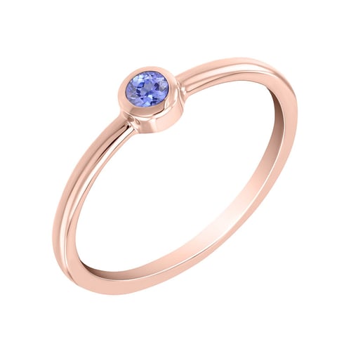 Minimalistischer Goldring mit Tansanit Emilien