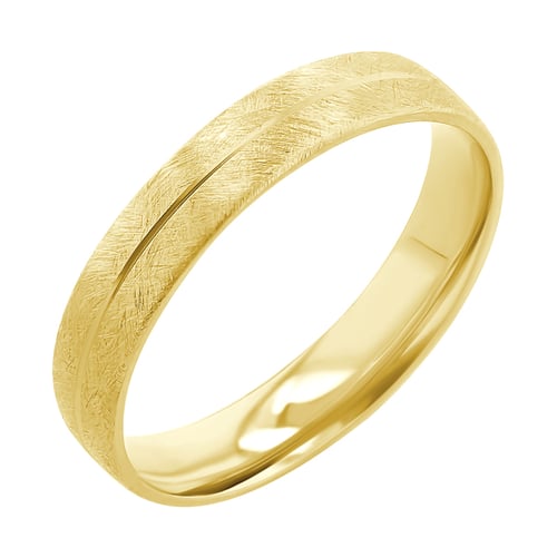 Goldene Eheringe mit gekratzter Oberfläche Alesha