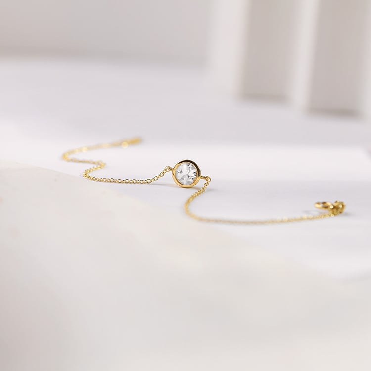 Goldenes Armband mit weißem Topas Arleth 153088