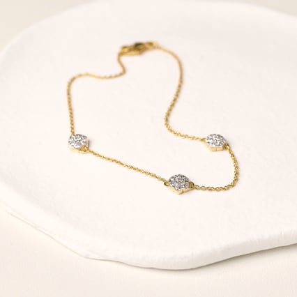 Kettenarmband mit Blumen aus Lab Grown Diamanten Amala