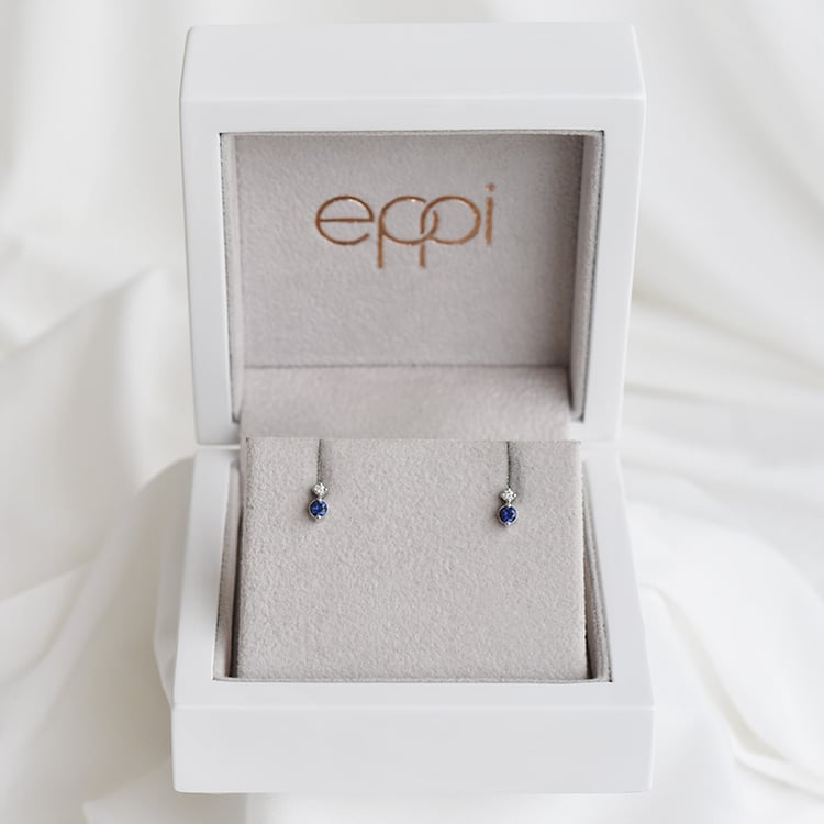 Minimalistische Ohrringe mit Saphiren und Diamanten Durante 90431