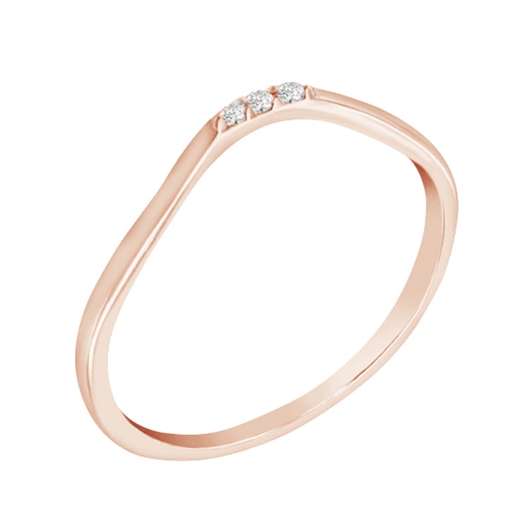 Minimalistischer Ring in V-Form mit drei Diamanten Cason 95538