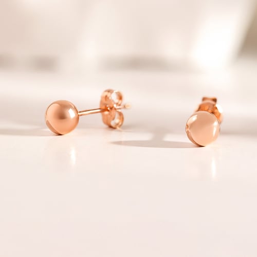 Kugelförmige Ohrstecker aus 585er Roségold Heidy