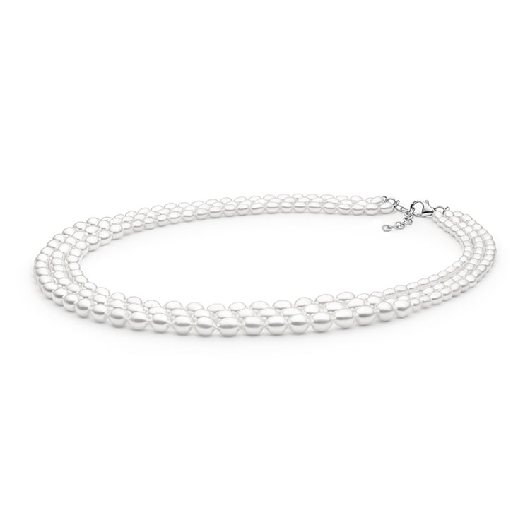 Dreireihige Kette mit Perlen Helena