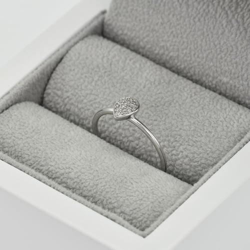 Goldring mit Tropfen voller Diamanten Lestia