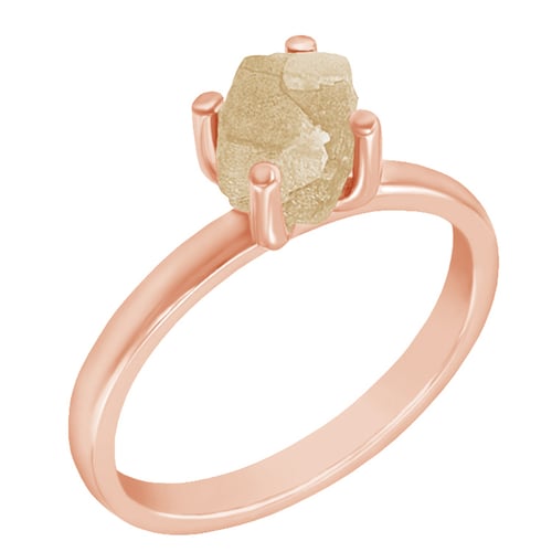 Goldring mit ungeschliffenen Diamant in gelb Nemy