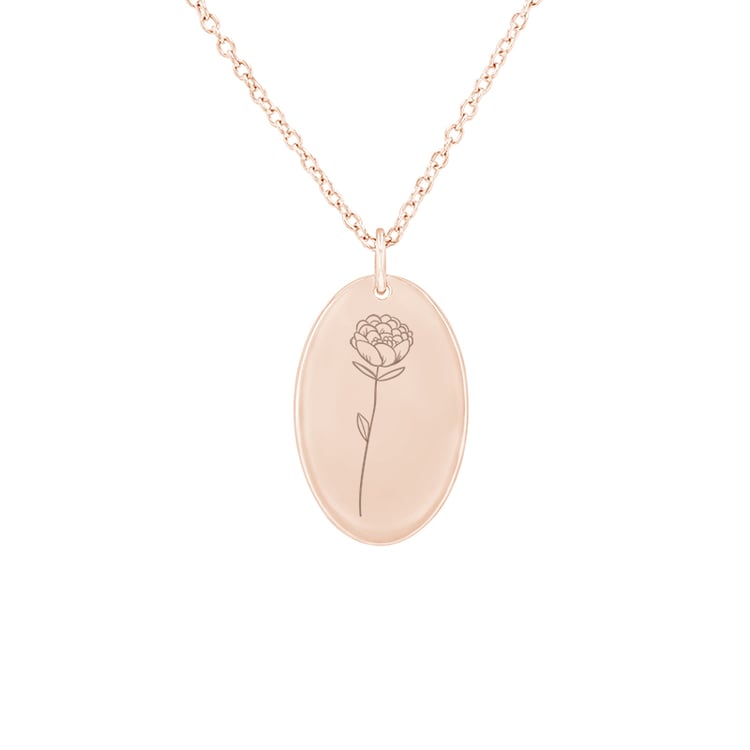 Personalisierter Anhänger aus Silber mit Gravur einer Blume Ihrer Wahl Daisy 83978