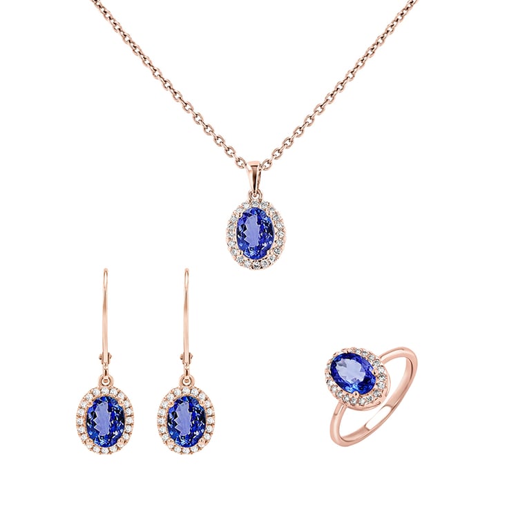 Schmuck Set mit Tansanit und Diamanten Bizot 146852