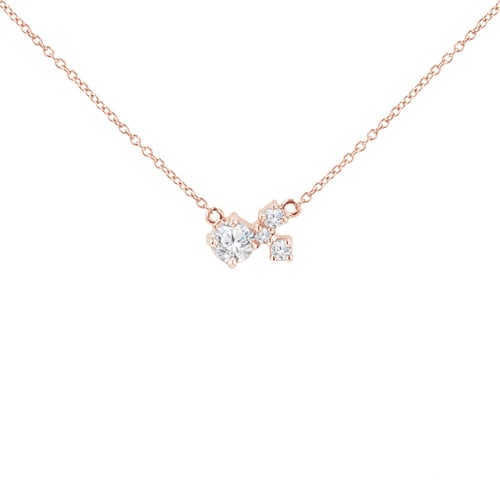 Silberne Cluster Kette mit Moissanit und Lab Grown Diamanten Millie