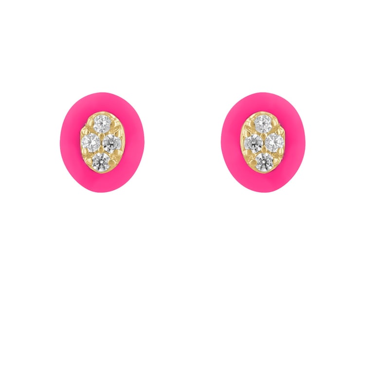 Ovale Ohrstecker aus Keramik mit Lab Grown Diamanten Ethel 120897