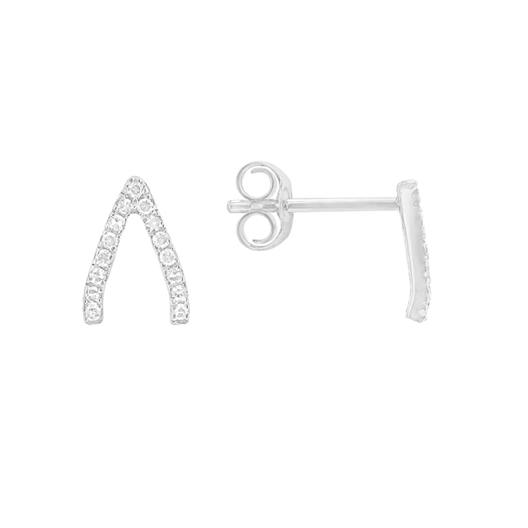 Silberne Ohrstecker mit Lab Grown Diamanten Wishbone 104194