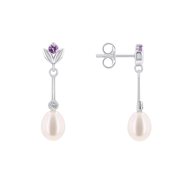 Perlenohrringe mit Saphiren und Diamanten Madhula 90184